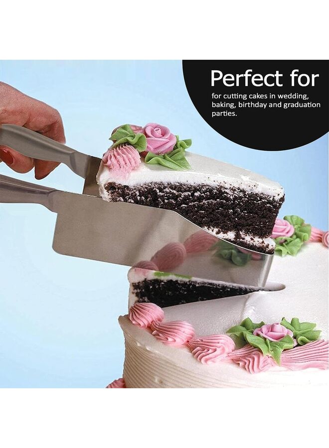 يُسلِّم سكين تقطيع الكيك وقاطع الكيك من الفولاذ المقاوم للصدأ لحفلات أعياد الميلاد وحفلات الزفاف وجميع المناسبات، قطاعة الفطائر، مقسم المعجنات، رافعة الحلويات - Image 5