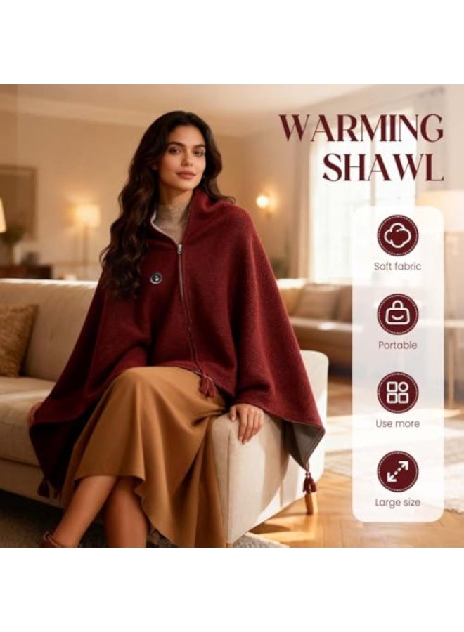 Arabest Portable Heated Blanket Shawl Wrap for Women, USB Electric Heating Blanket 60×31 Inch, Rapid Warm Wearable Electric Shawl, Machine Washable Heated Wrap for Neck & Shoulder (Apricot) - Image 2