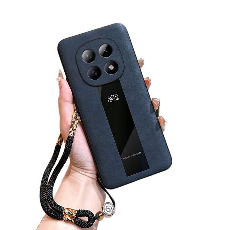 MS غطاء واقي، حبل التعليق، مقاوم للصدمات لـ Redmi Note 15، سيليكون، أزرق داكن من السيليكون باللون الأزرق باللون الأحمر - Image 1