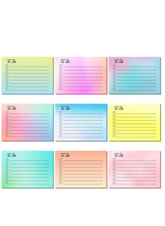 KASTWAVE 9 Pcs to Do List Sticky Notes, Assorted Colors Lined Sticky Notes Self Stick Note Pads Adhesive Memo to Do List for Planner Reminder Studying, Home Office School Supplies, 3 x 4 Inch(Gradient Colors)  - Image 1
