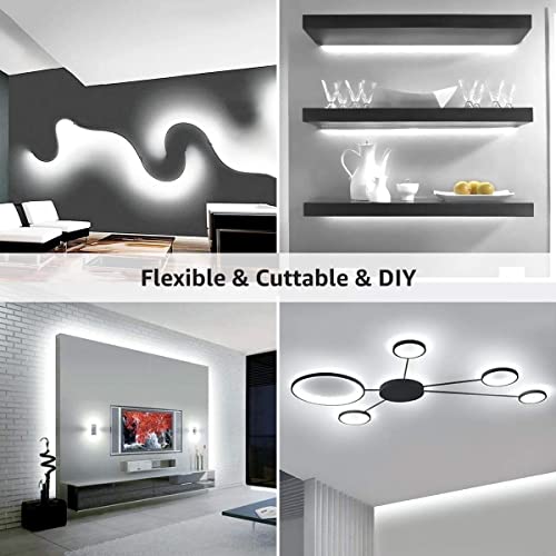 Lepro شريط إضاءة LED ليبرو 12 فولت، مرن، SMD 2835، 16.4 قدم، شريط إضاءة للمنزل، المطبخ، الحفلات، عيد الميلاد والمزيد، غير مقاوم للماء، أبيض نهاري (لا يتضمن محول الطاقة) - Image 4