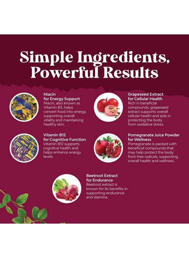 Natures Craft Flow Boosting Beet Root Gummies - Invigorating Beet Gummies for Adults Nitric Oxide Energy & Heart Health Support with Grapeseed Pomegranate & Vitamin B12 - Vegan Non-GMO & Gluten Free (1 Month) - Image 4