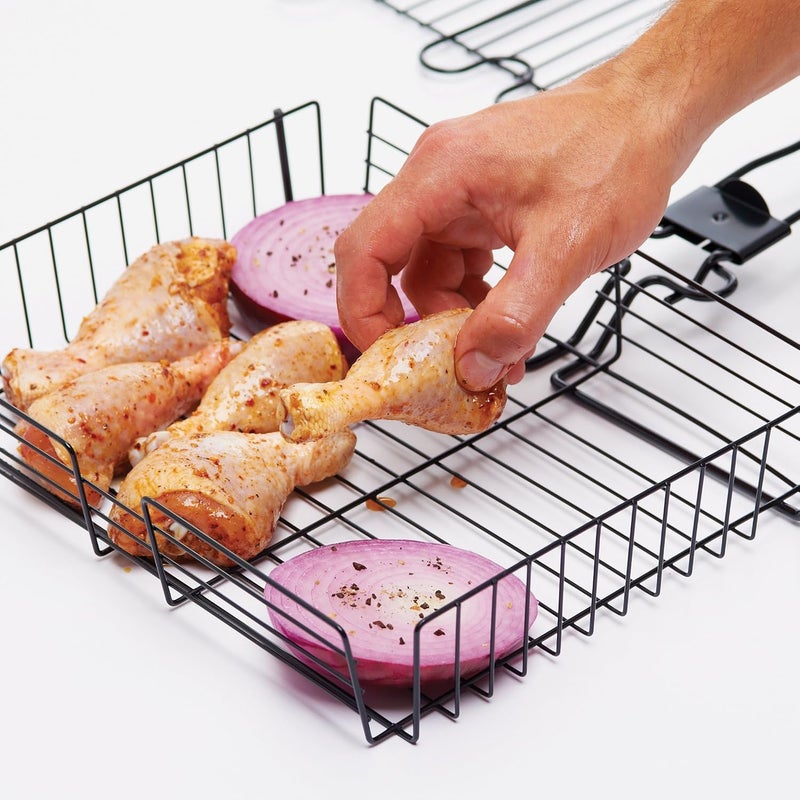 GrillPro Deluxe Non-Stick Broiler Basket with Detachable Handle - 9.5" x 12" - Image 5