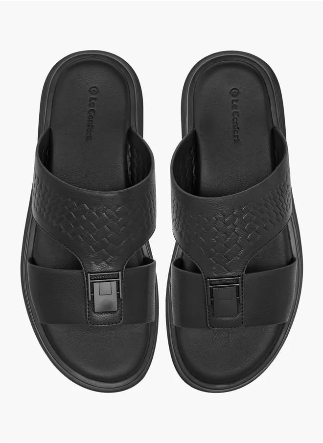 لو كونفورت Men's Metal Accent Slip-On Arabic Sandals