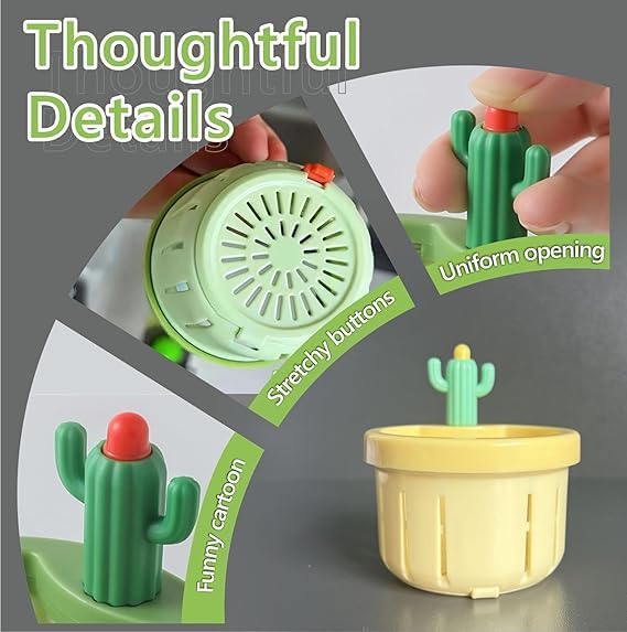 Home Stuffs 2PCS Cactus Kitchen Sink Drain Strainer, Press Automatic Dumping Basket, Kitchen Waste Collector Filter, Multi-Functional Home Use Cactus Sink Draining Basket (Multi) - Image 3