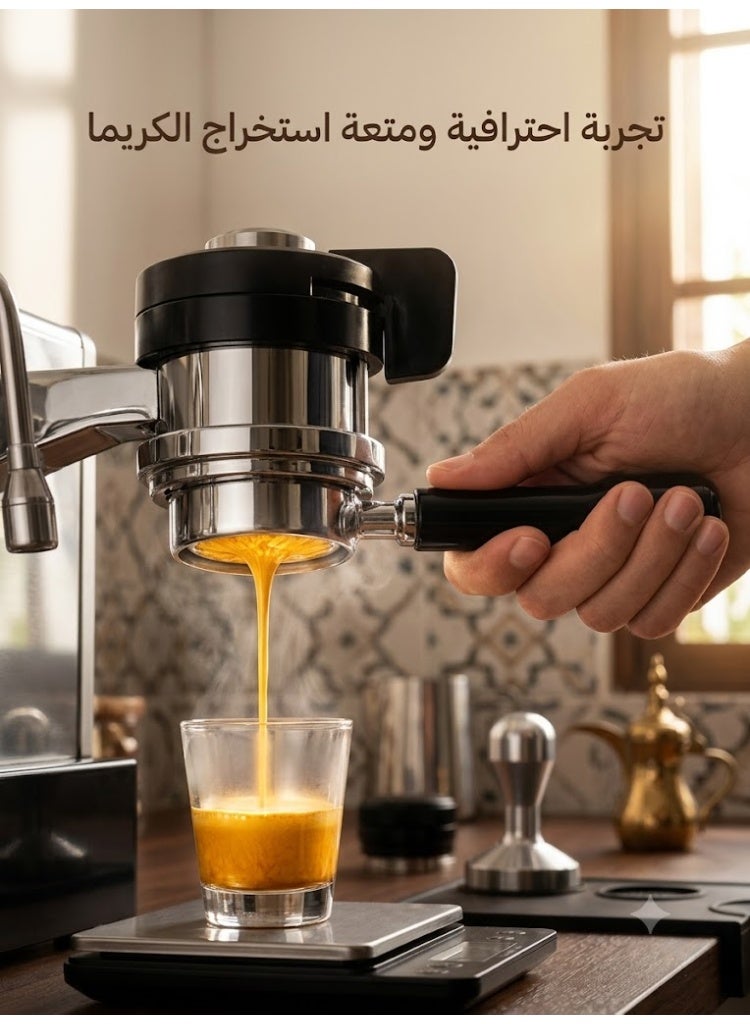 بورتافلتر مكشوف 51 مم لماكينات ديلونجي EC680 وEC685 وDedica Arte وSMEG وSeverin KA5995 بمقبض خشب روزوود وسلة فلتر دقيقة - Image 5