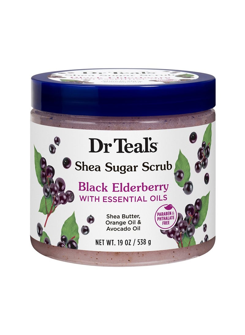 Dr Teal's Dr Teal's Shea Sugar Body Scrub Black Elderberry 538g  - Image 1