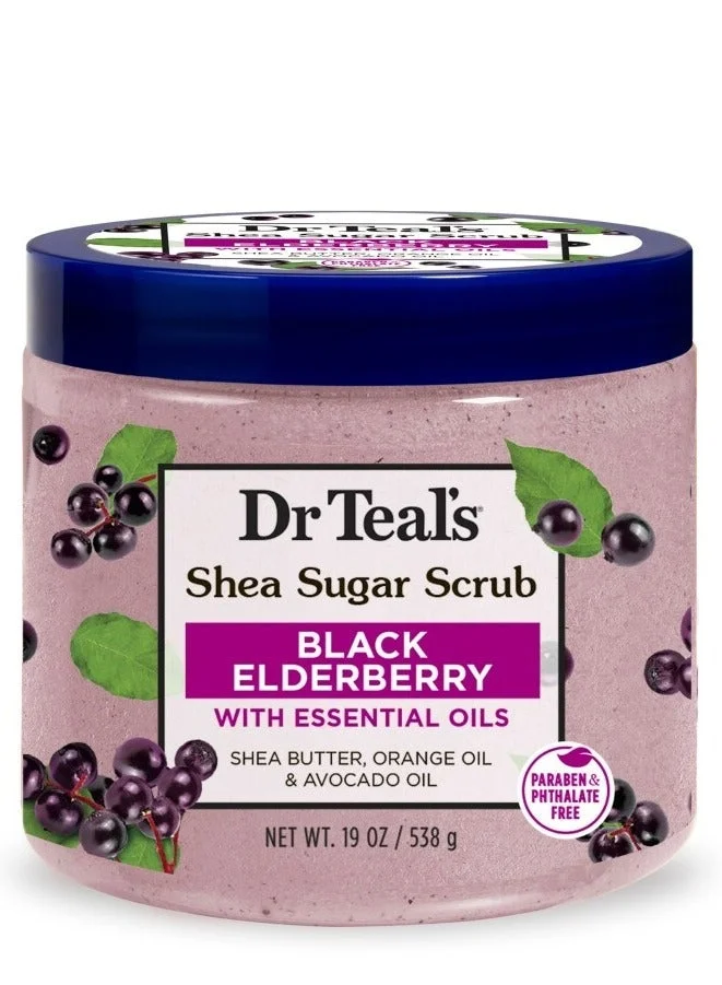 Dr Teal's Dr Teal's Shea Sugar Body Scrub Black Elderberry 538g