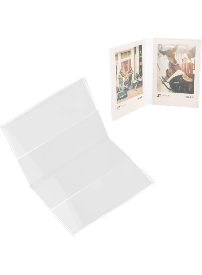 klarako Photo Frame V Model Clear Acrylic Photo Frame Holder Free Standing Portrait for Instax Mini 3 Inch Film - Image 1