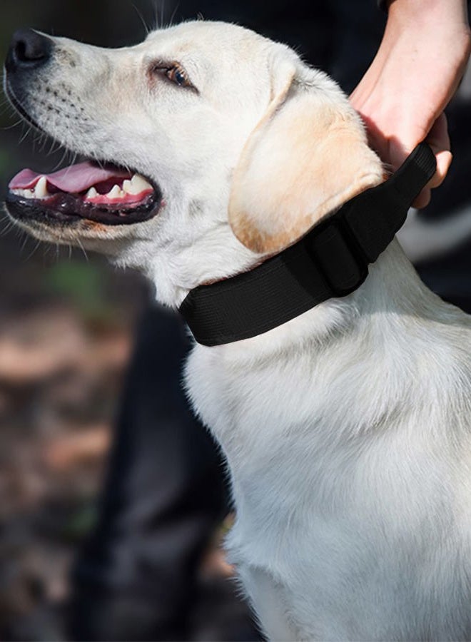 Aecllcea Tactical Dog Collar for Medium & Large Dogs, Heavy Duty with Handle, Metal Buckle Training Collar, Thick for Males, Military Style (XL, Black) - Image 2