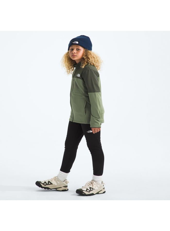 THE NORTH FACE Teen Hike Midlayer Full Zip Jacket - Lightweight Outerwear for Boys & Girls, Secure-Zip Chest Pocket, Bark Mist/New Taupe Green, X-Large - Image 2