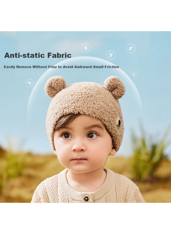 Lemonkid Baby Hat, Autumn And Winter Children's Hat, Boys And Girls Toddler Pullover Cap, Warm, Light Khaki, M - Image 4