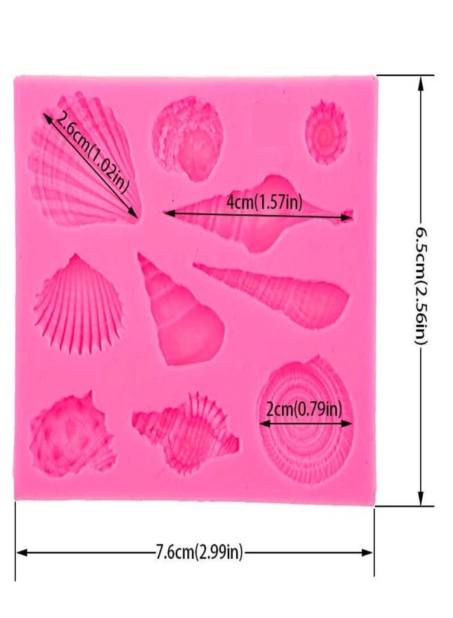 Skytail 10 Cavity Seashell Conch Marine Silicone Mould for Fondant Baking Chocolate Candy Coral Beach Ocean Theme DIY Cake Decoration Cupcake Sugarcraft Gum Paste Polymer Clay Crafting Projects - Image 2