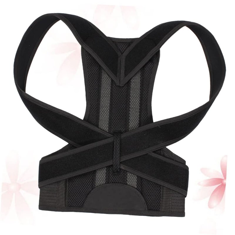 Hunchback Corrector Posture Trainer Breathable Back Support Brace Black 32X27CM - Image 5
