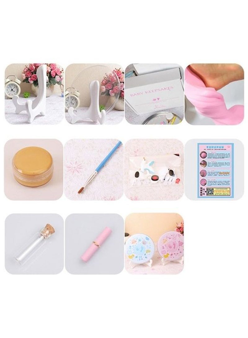 Newborn Mud Footprint Kit High Quality Cartoon Design Easy No-Bake Drying Baby Memory Keepsake for Kids Everyday Use Gift - Image 5