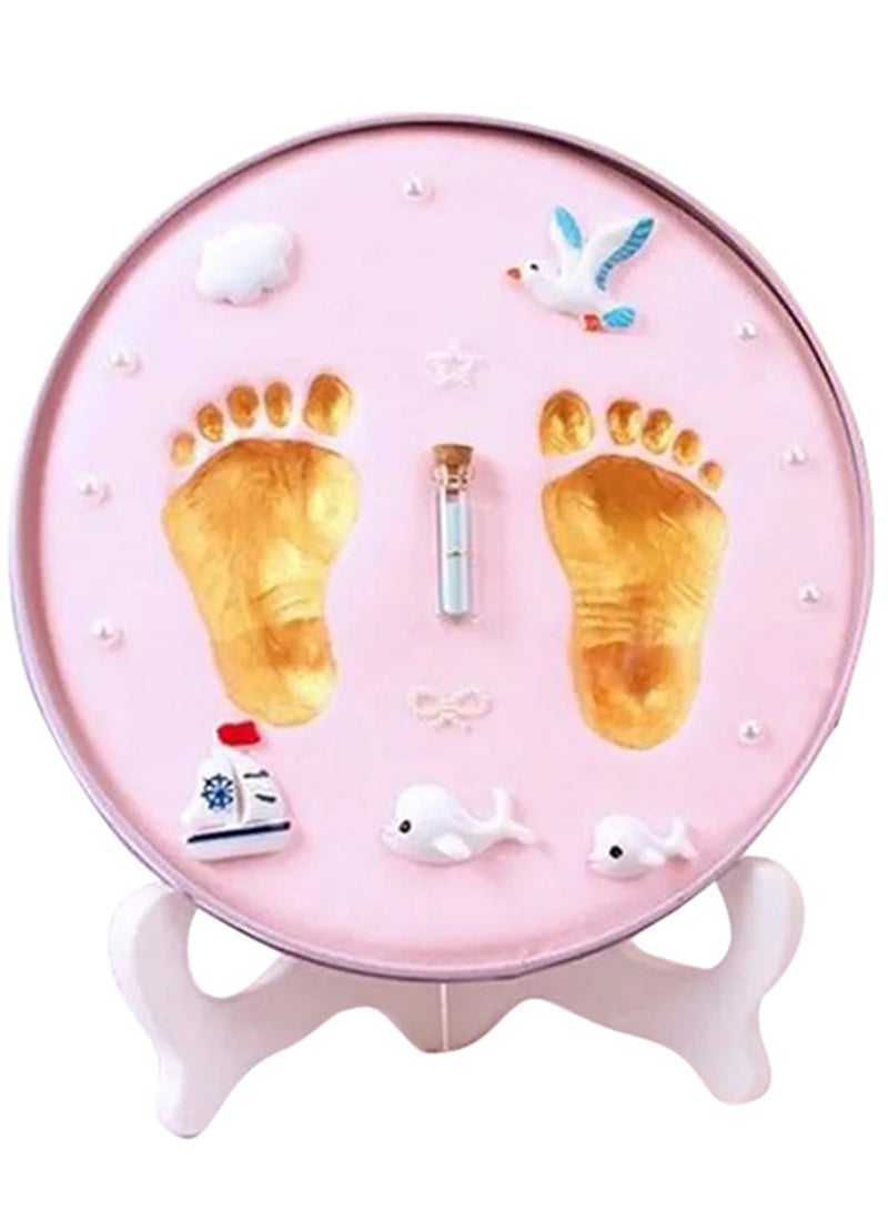 Newborn Mud Footprint Kit High Quality Cartoon Design Easy No-Bake Drying Baby Memory Keepsake for Kids Everyday Use Gift - Image 1