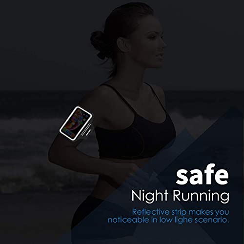 HAISSKY Running Armband with Earphone Bag Cell Phone Armband for iPhone 16 15 Pro 14 Plus 13 11 XR XS, Galaxy S24/S10 Water Resistant Sports Phone Holder Case & Zipper Slot Car Key Holder for 6.7 inch Phone - Image 5