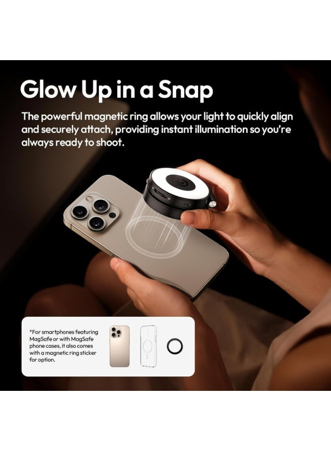 ULANZI LM23 Magnetic Selfie Light, Upgraded 360° Phone Selfie Ring Light for iPhone Magsafe, LED Phone Beauty Fill Lights with Mirror for Selfies/Video Calls/Conference/Vlogging/Photography - Black - view 3