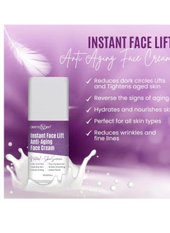 dermaxgen Natural Instant Face Lift Cream - Advanced Anti-Aging, Tightening & Firming Solution for Neck, Chest, and Sagging Skin - Targets Puffiness, Fine Lines, Wrinkles and Crow’s Feet - 0.5 oz/15ml  - Image 2