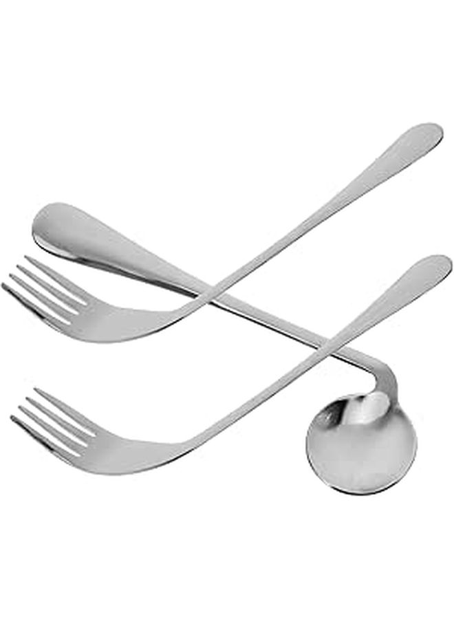 Angled Spoon Fork Self Feeding Utensils for Elderly and Patients 2 Piece Set - Image 1
