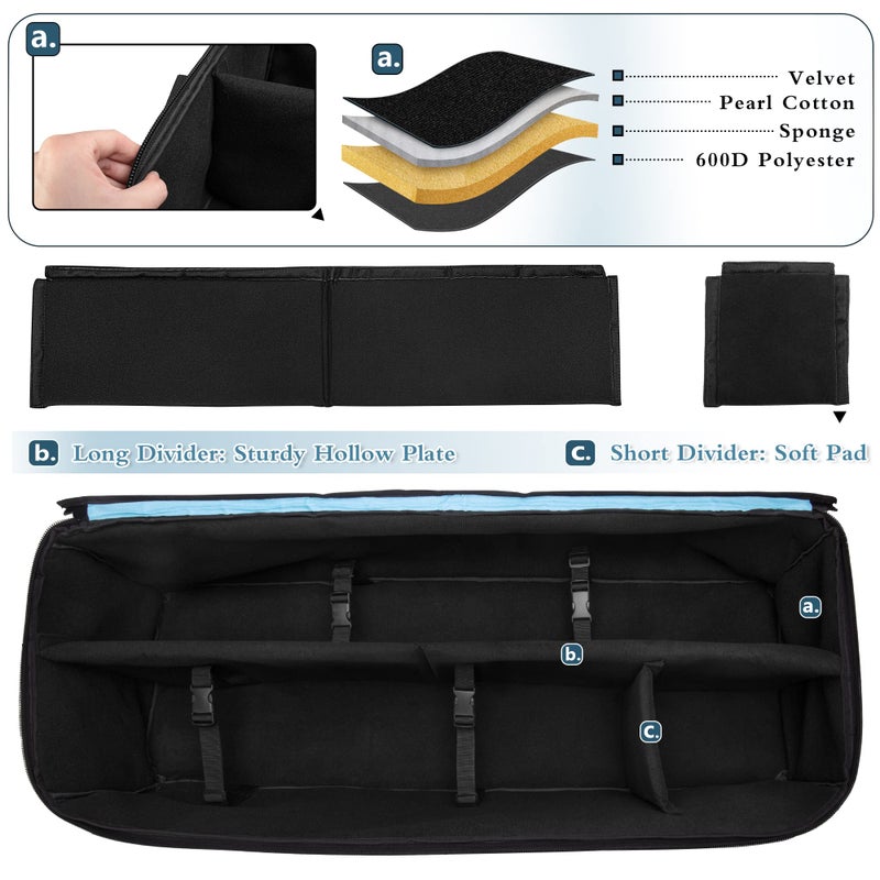 samdew Large Telescope Travel Bag, 40.8" Telescope Soft Case Bonus Accessory Bag & Dividers, Astronomical Telescope Carry Bag with Optical Tube & Tripod Buckles, Compatible with Celestron Telescope - Image 2