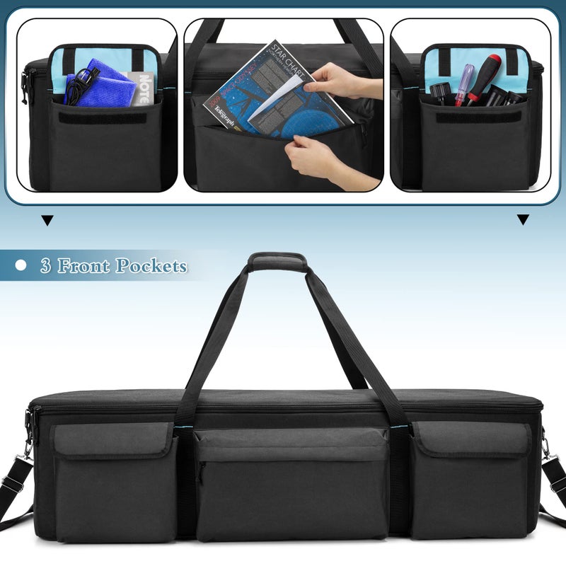 samdew Large Telescope Travel Bag, 40.8" Telescope Soft Case Bonus Accessory Bag & Dividers, Astronomical Telescope Carry Bag with Optical Tube & Tripod Buckles, Compatible with Celestron Telescope - Image 4