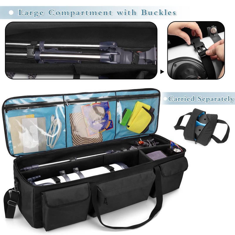 samdew Large Telescope Travel Bag, 40.8" Telescope Soft Case Bonus Accessory Bag & Dividers, Astronomical Telescope Carry Bag with Optical Tube & Tripod Buckles, Compatible with Celestron Telescope - Image 3