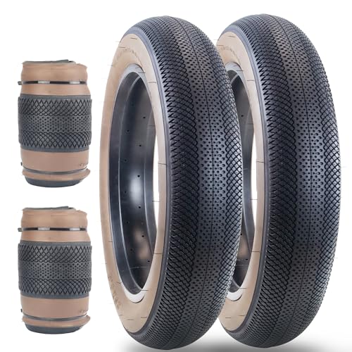BALINGE E Bike 20x4.0 Fat tire 20 x 4 Fat tire 20x4 Bike tire 2 Pack Heavy Duty High-Performance Wear-Resistant E-Bike Mountain Snow Bike Tire ，20x4 Fat tire，20x4 Bike tire，Brown Wall - Image 1