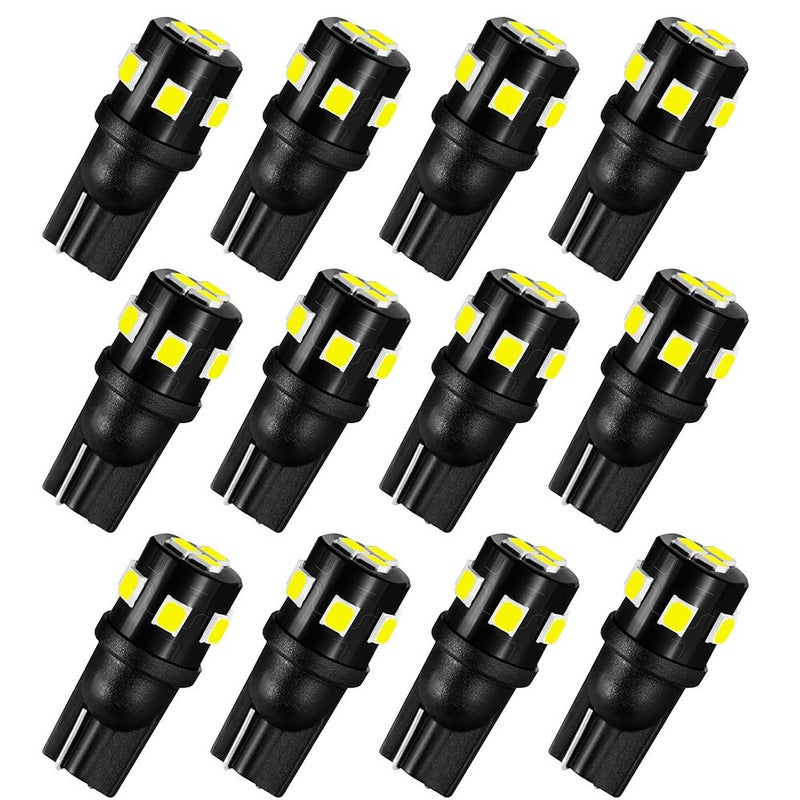 AUXLIGHT 194 168 2825 T10 LED Interior Light Bulbs 6000K Xenon White, Super Bright Replacement for Dome Map Door Trunk Courtesy License Plate Sidemarker Parking RV Camper Lights (Pack of 12) - Image 1