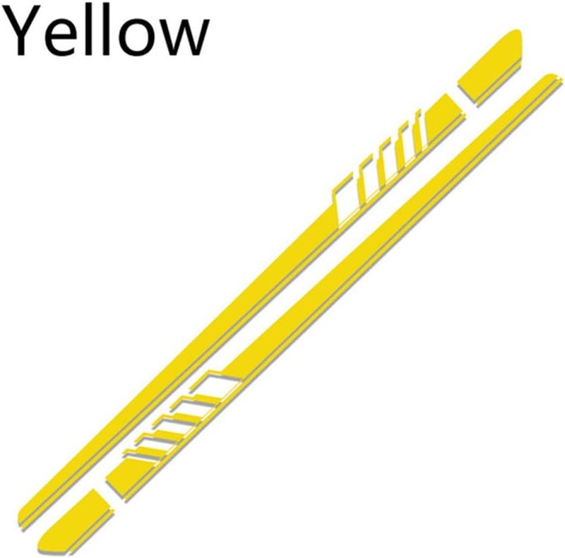 cheekyglo Car Side Skirt Sticker, 210x11.5 CM Car Side ody Vinyl Decl Sticker Self-dhesive Car Styling Decortion ccessories Fit for Mercedes enz C Clss W204 W205 C180 C200 C280 C300,Yellow-Yellow - Image 2