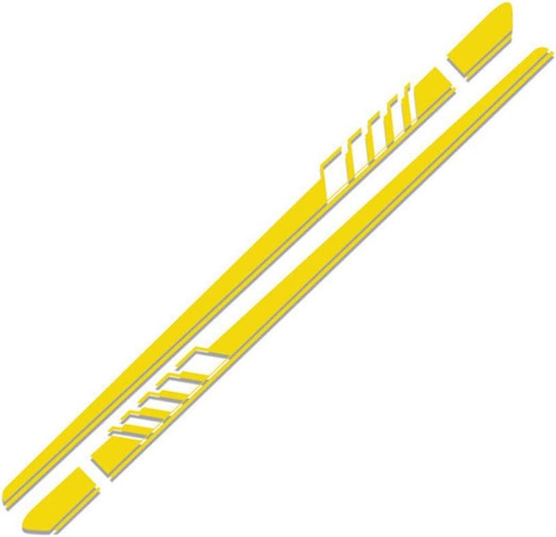 cheekyglo Car Side Skirt Sticker, 210x11.5 CM Car Side ody Vinyl Decl Sticker Self-dhesive Car Styling Decortion ccessories Fit for Mercedes enz C Clss W204 W205 C180 C200 C280 C300,Yellow-Yellow - Image 1