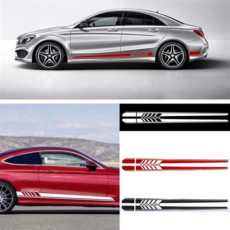 cheekyglo Car Side Skirt Sticker, 210x11.5 CM Car Side ody Vinyl Decl Sticker Self-dhesive Car Styling Decortion ccessories Fit for Mercedes enz C Clss W204 W205 C180 C200 C280 C300,Yellow-Yellow - Image 4