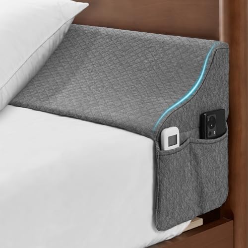 EUHAMS King Size Bed Wedge Pillow for Headboard Bed Gap FilllerMattress Gap Filler 07 Wedge Pillow Headboard Triangle Foam Pillows Wedges Between Headboards Mattress Grey76x10x6 - Image 1