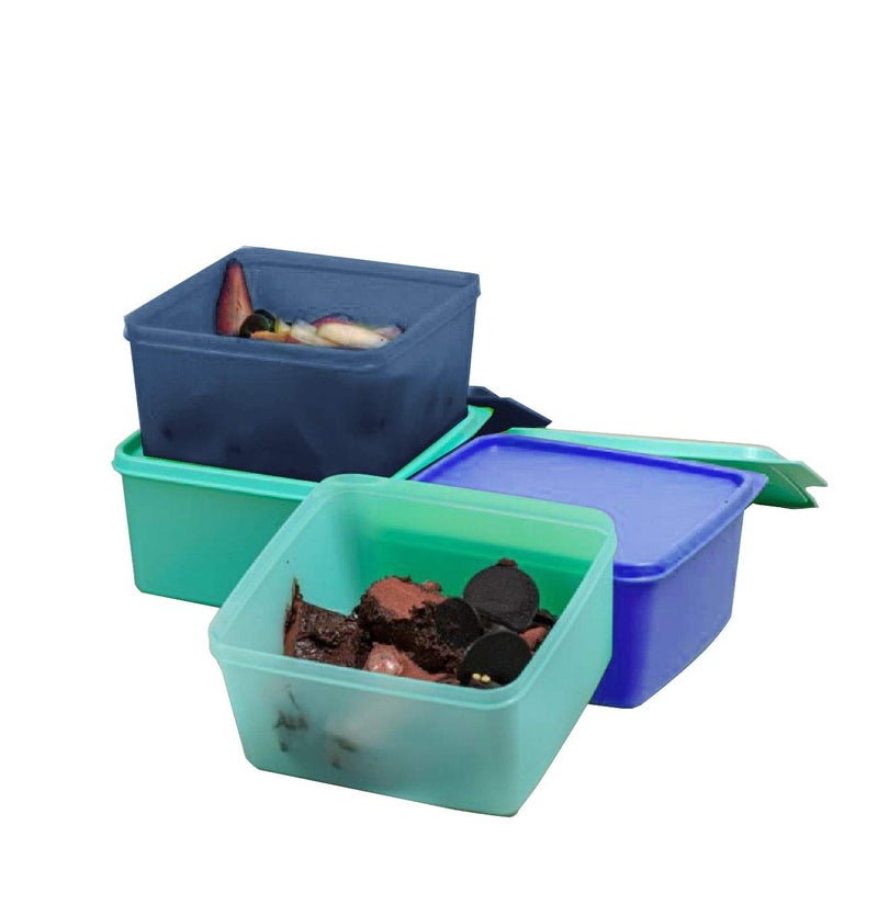 Tupperware Square Refrigerator Container Keep Tab 1.2L 4 pc (color may vary) - Image 1