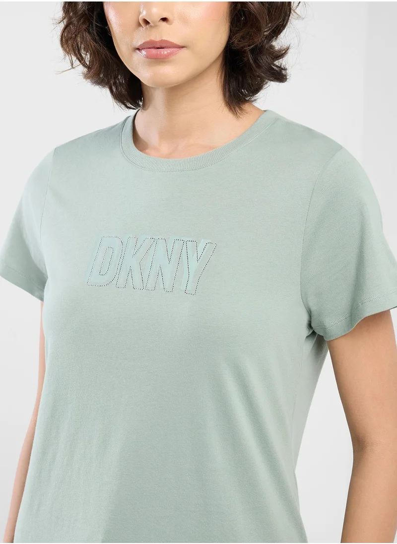 DKNY Crew Neck Logo Printed T-Shirt