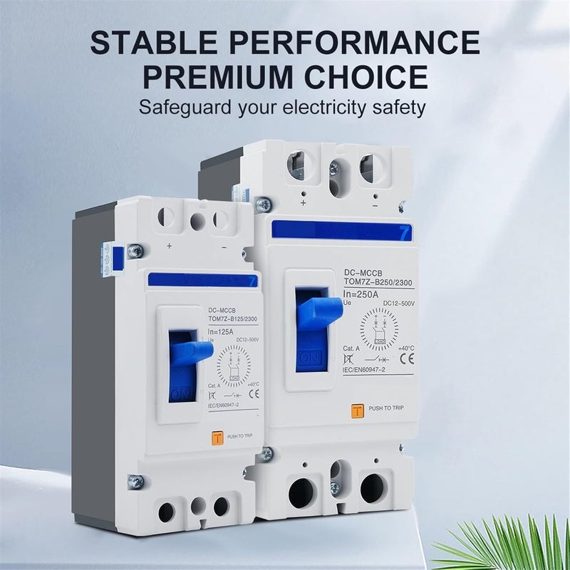 TOM7Z B125 2P DC Solar Molded Case Circuit Breaker 200A Overload Protection Switch for Photovoltaic PV System - Image 3