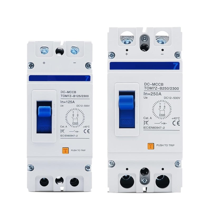 TOM7Z B125 2P DC Solar Molded Case Circuit Breaker 200A Overload Protection Switch for Photovoltaic PV System - Image 1