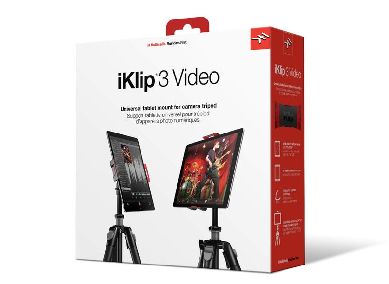 IK Multimedia iKlip 3 Video Universal iPad, Tablet Tripod Mount with 360 Degree Swivel, Soft-Touch Rubber Grip, Easy Insertion and Rotation and Rugged thermoplastic Design, fits Any 7”-12. 1” Tablet - Image 2