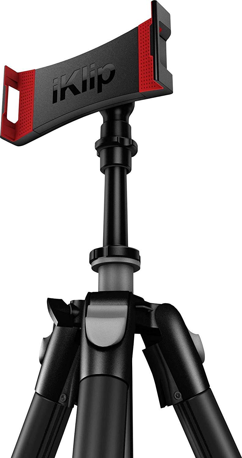 IK Multimedia iKlip 3 Video Universal iPad, Tablet Tripod Mount with 360 Degree Swivel, Soft-Touch Rubber Grip, Easy Insertion and Rotation and Rugged thermoplastic Design, fits Any 7”-12. 1” Tablet - Image 1