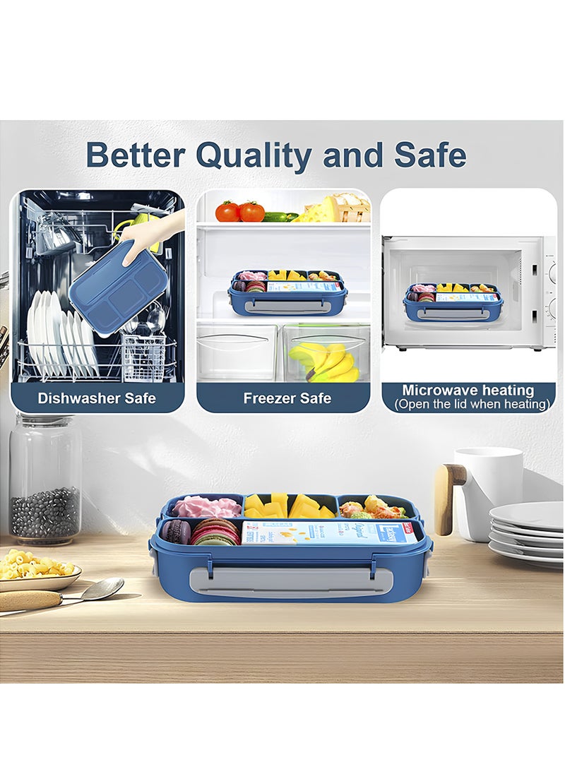 Generic Bento Lunch Box | Lunch Containers for Adults/Kids/Toddler,1300ML 4 Compartment Microwave & Dishwasher & Freezer Safe, BPA Free  - Image 4