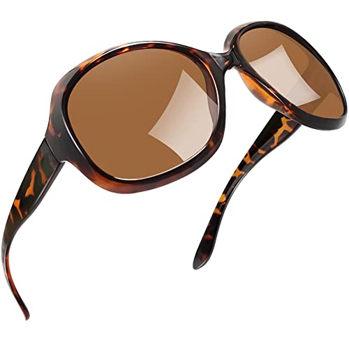 Joopin Oversized Big Womens Sunglasses Polarized, UV Protective Large Tortoise Sunglasses for Women, Leopard Brown Sun Glasses Sunnies - Image 1