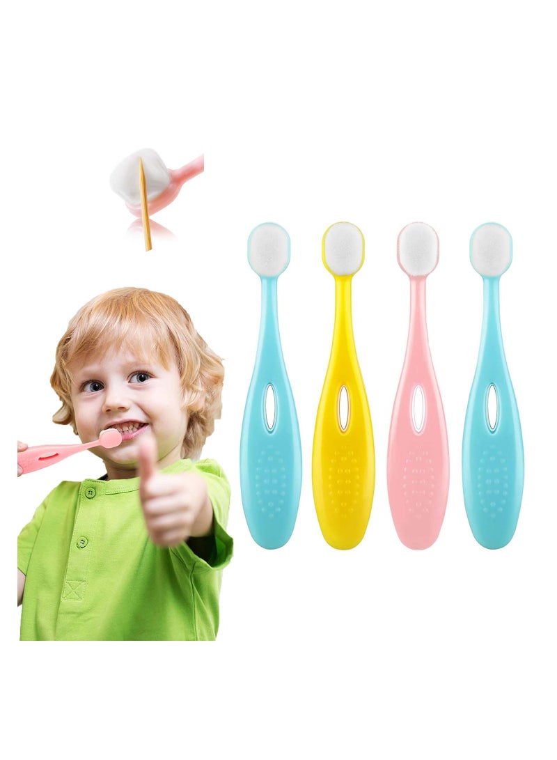 SYOSI 4 Pcs Baby Toothbrush Toddler Toothbrush for Age 1-3 Years Old Extra Soft Toothbrush with 10000 Soft Floss Bristle for Baby Gum Care - Image 1