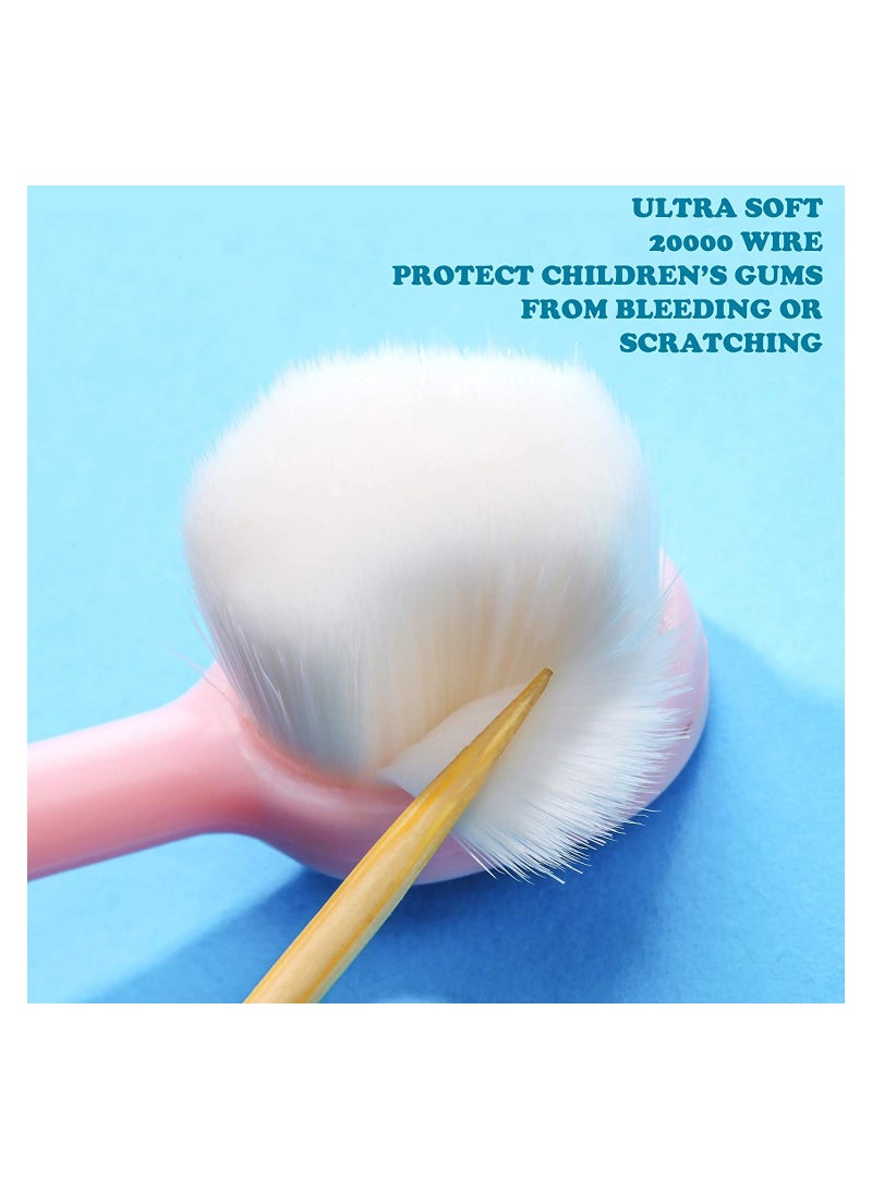 SYOSI 4 Pcs Baby Toothbrush Toddler Toothbrush for Age 1-3 Years Old Extra Soft Toothbrush with 10000 Soft Floss Bristle for Baby Gum Care - Image 4