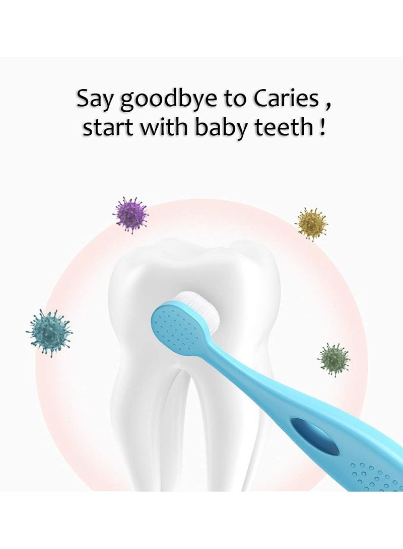 SYOSI 4 Pcs Baby Toothbrush Toddler Toothbrush for Age 1-3 Years Old Extra Soft Toothbrush with 10000 Soft Floss Bristle for Baby Gum Care - Image 2