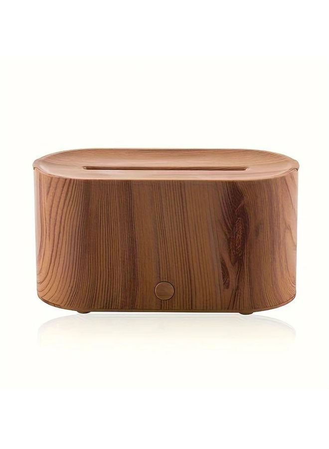 Wood Color Simulated Flame Aroma Diffuser Humidifier USB Powered Essential Oil Compatible Ambient Lighting - Image 1