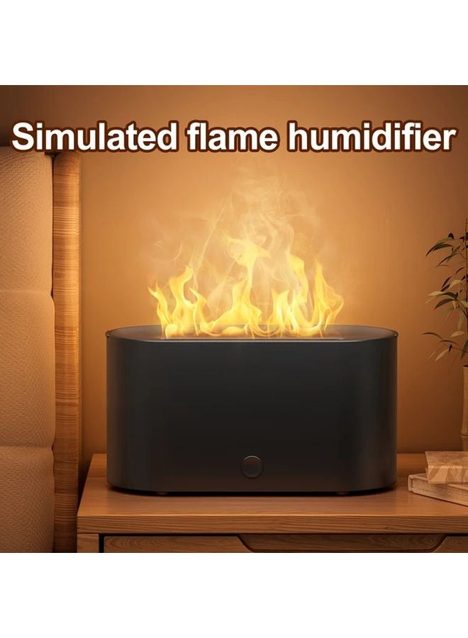 Wood Color Simulated Flame Aroma Diffuser Humidifier USB Powered Essential Oil Compatible Ambient Lighting - Image 2