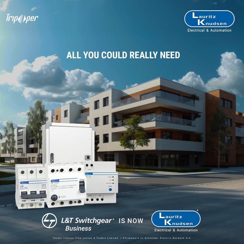 L&T India Lauritz Knudsen Formerly LT Switchgear Business Tripper BC404003 Tripper RCCB 40A FP 415V AC 30mA White Useful in Overload ShortCircuit Isolation With Extended Warranty Up to 5 years  - Image 3