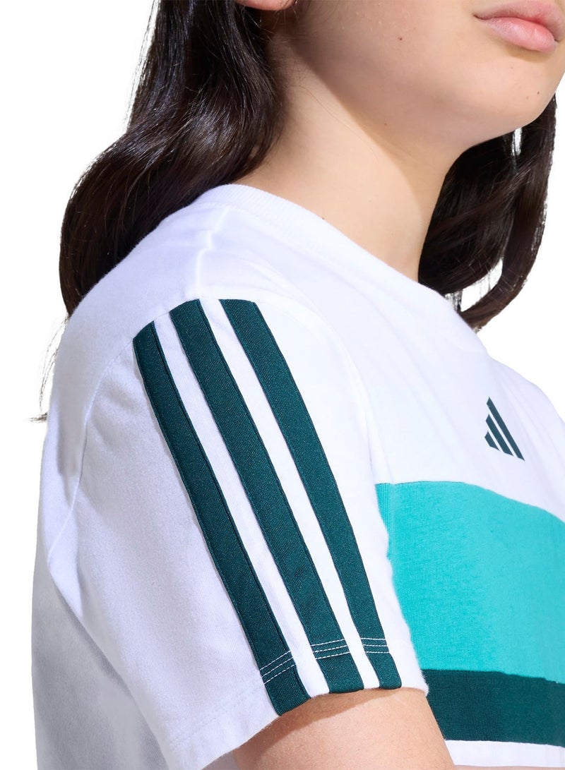 Adidas youth seasonal essential tiberio 3 stripe t-shirt - Image 3