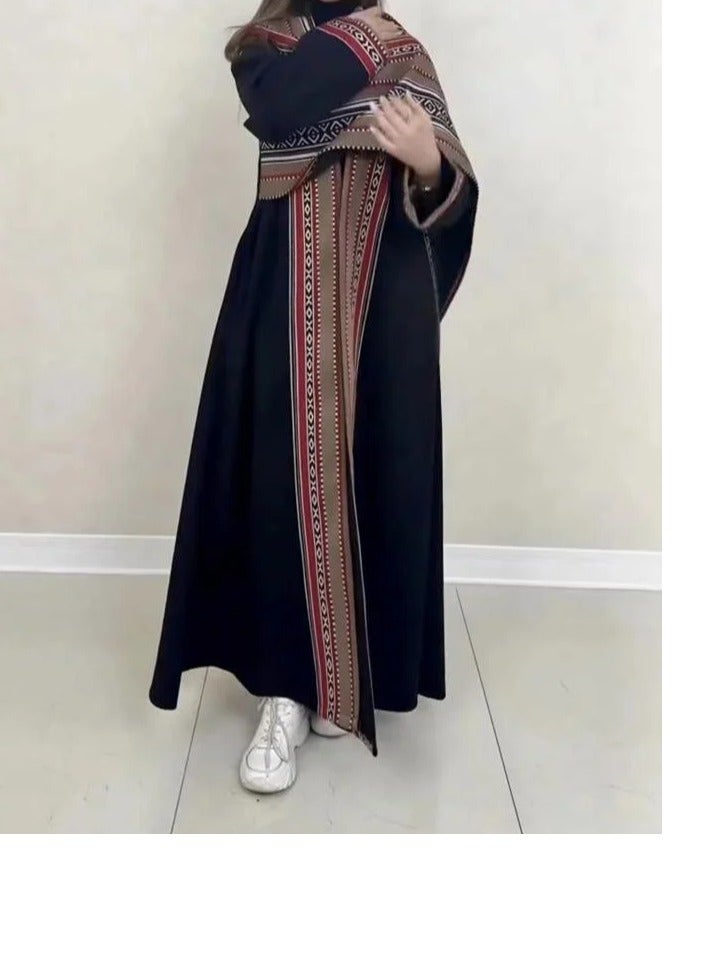 Women's winter fur coat embroidered with Sadu and shawl - Image 2
