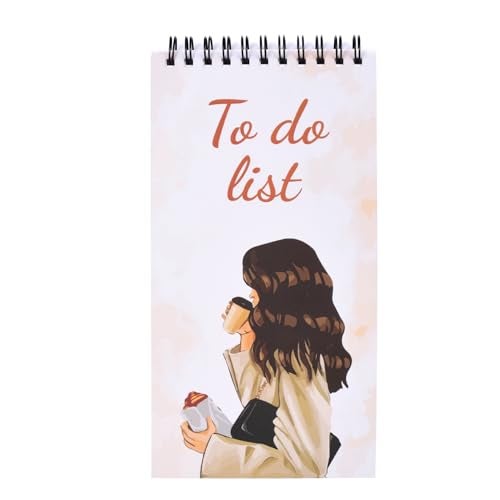 PAPBOO Easy to Carry To-Do List, Planner, Check list With 80 Printed Sheets Matte Finished Cover (Girl coffee) - Image 1